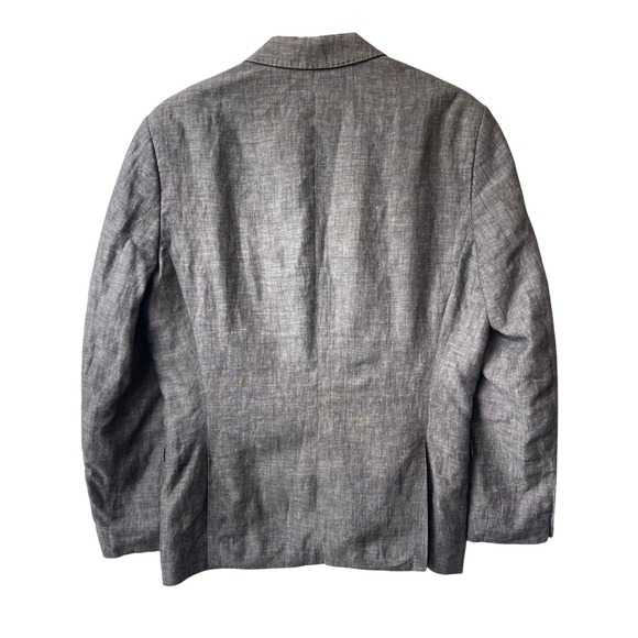 H&M Mens Linen Blazer Size 40R Gray Two Button - Picture 9 of 11